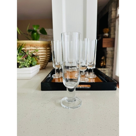 Set Of 4 Clear Glass ROSENTHAL STUDIO Champagne Flutes Champagne Crystal Glasses - Picture 2 of 5